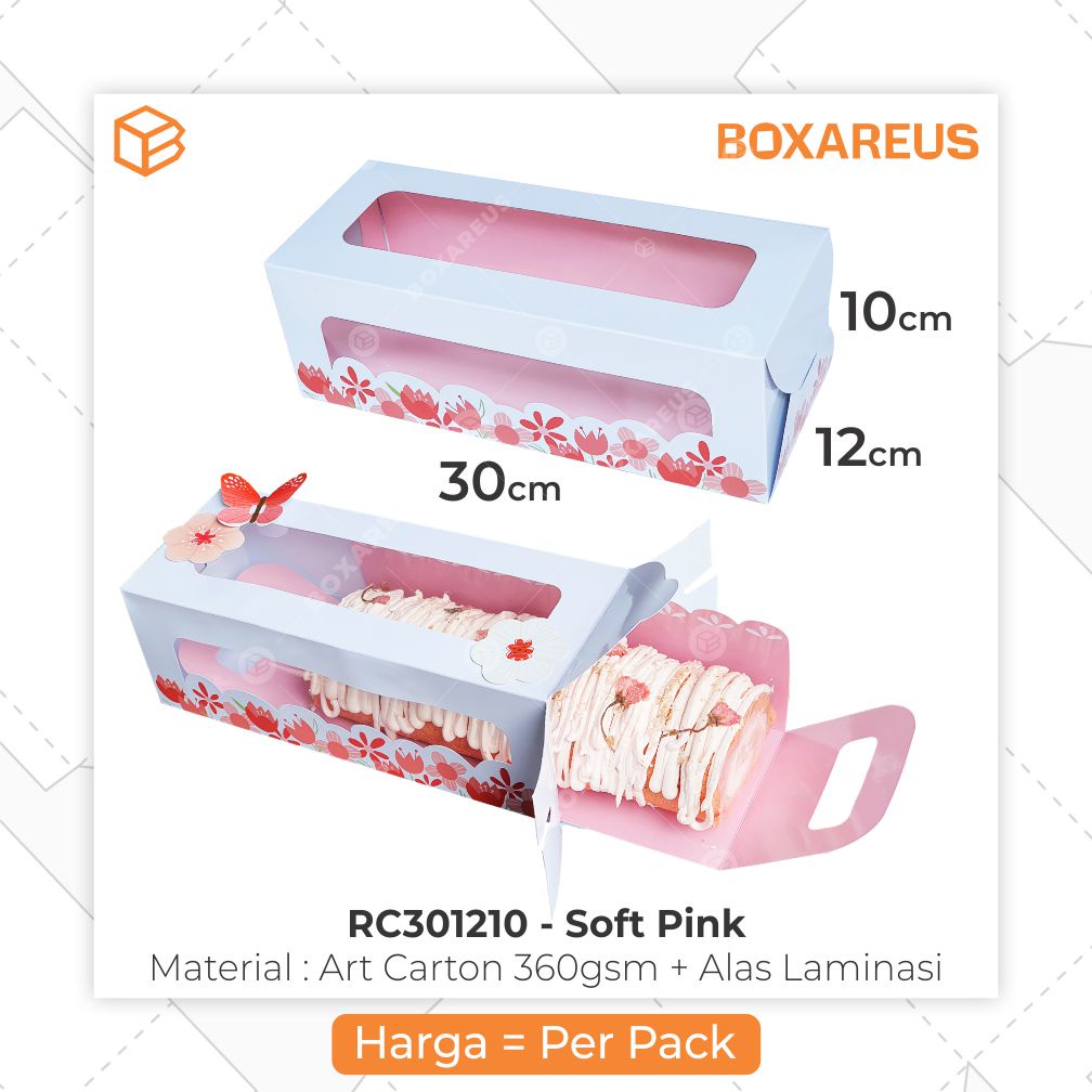 Box Bolu Gulung Dus Roll Cake Kemasan Kue Lapis Spiku 30x12x10 | RC301210 (10pc)