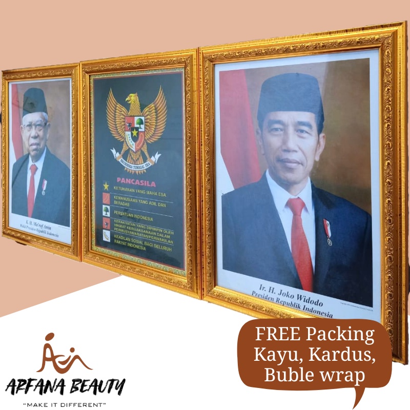 Pigora Presiden Dan Wapres Foto Presiden Pajangan Dinding Bahan Polyframe Fiber 1 Set