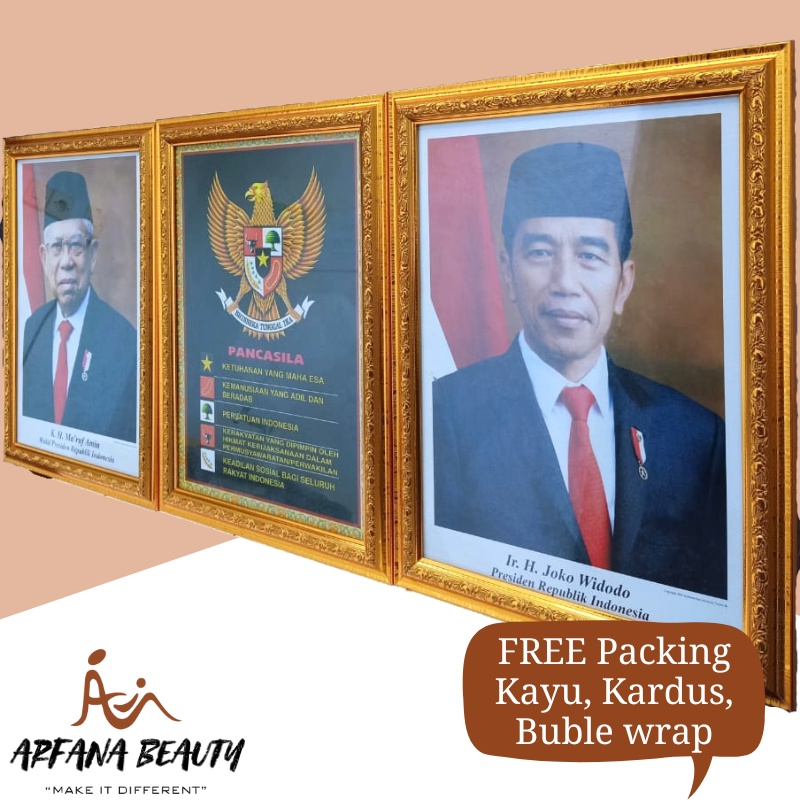 Pigora Presiden Dan wakil presiden Wapres Foto Presiden Pajangan Dinding Bahan Polyframe Fiber 1 Set