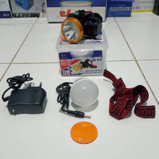 Senter Kepala Mitsuyama MS - 161P Putih LED 15 Watt Headlamp Bonus Reflektor Kabut