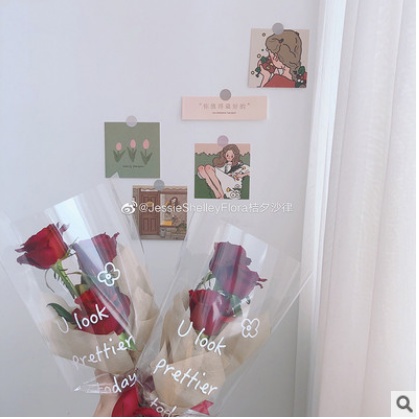 Flower Wrapping Ecer Transparant Cellophane Kertas Buket Bunga Hand Bouquet KB6045