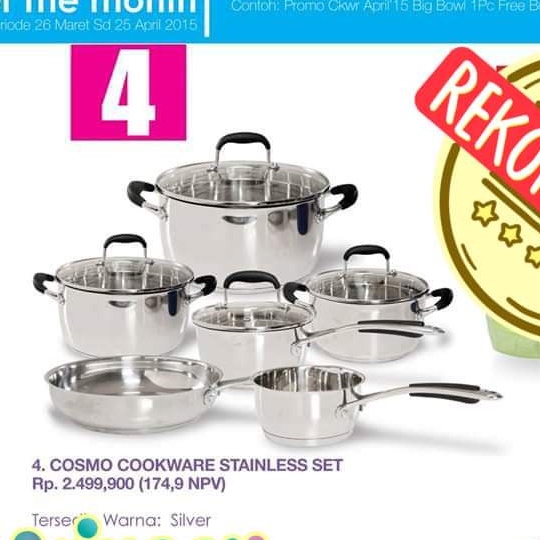 panci stainless steel ichef cosmo cookware set