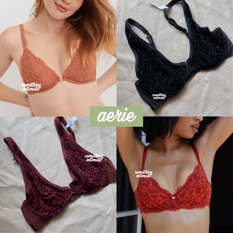 Aerie Auden Animale Real Power Unlined Bra with Underwire / Sexy Lingerie Bralette Transparant Mesh 