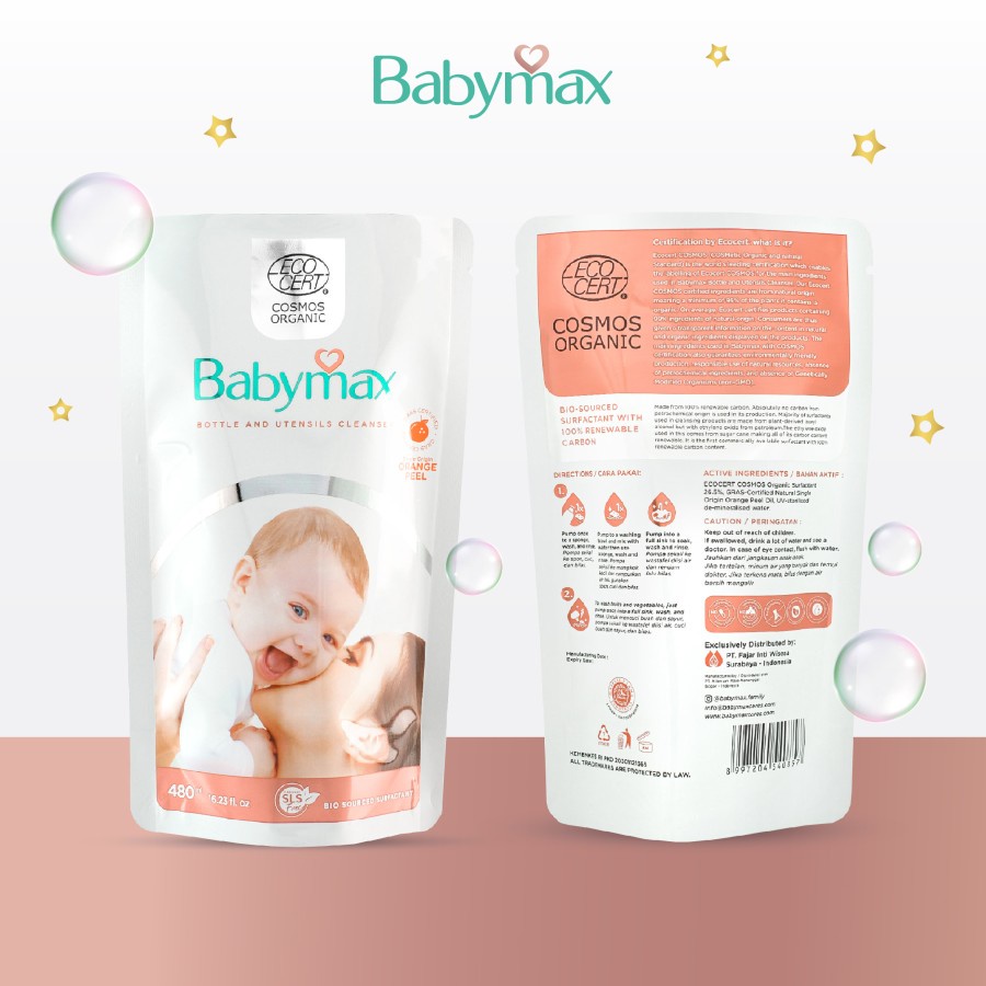 BABYMAX - Ecocert Bottle and Utensils Cleanser 480mL Refill