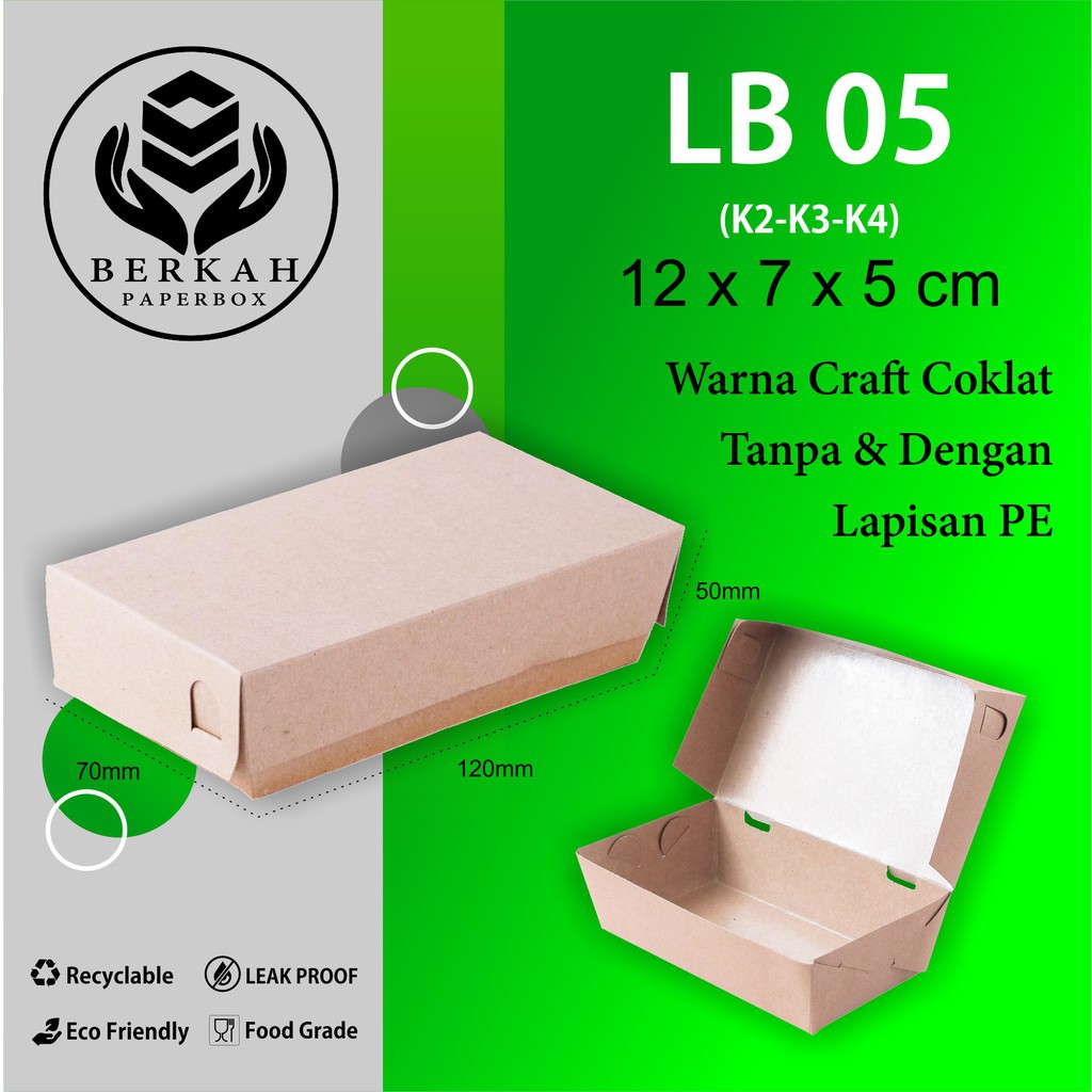 Paper Lunch Box Small Lunch Box Small (LB5K2-12X7X5 Cm)