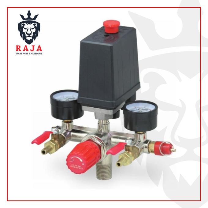 Otomatis Kompresor Set & Kran & Safety Valve & Regulator & Manometer