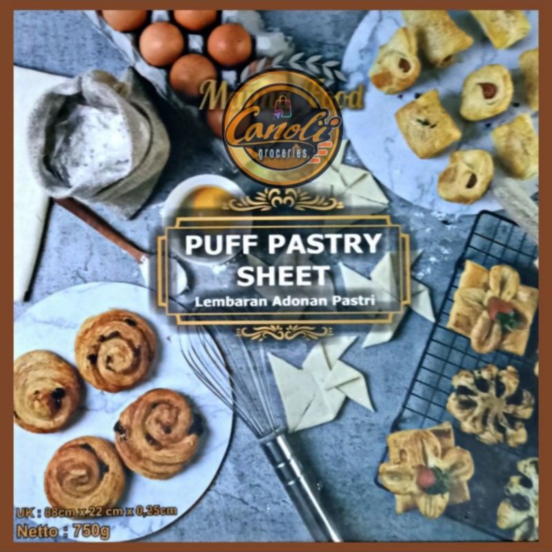 

puff pastry sheet /lembaran kulit pastry 750 gram manna food
