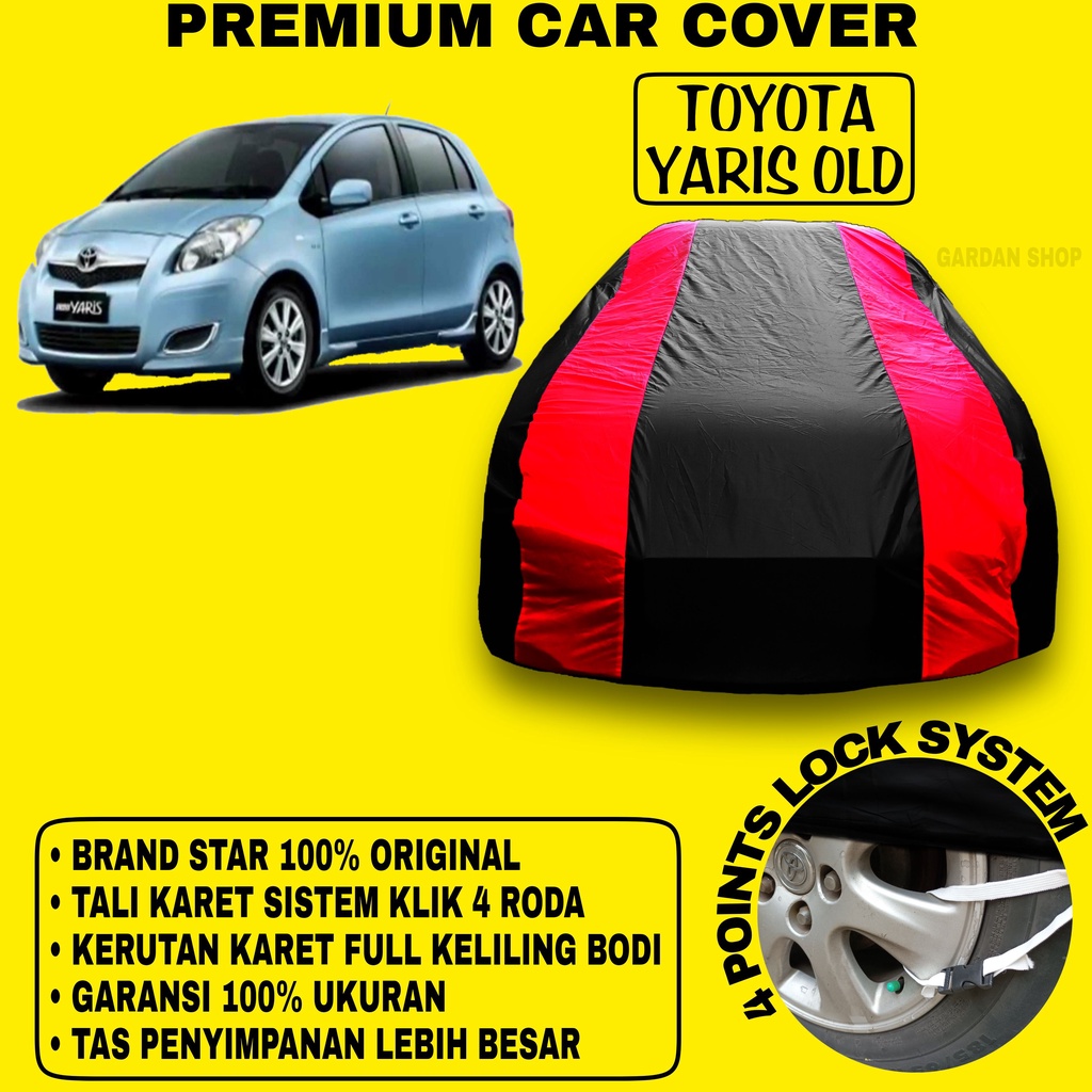 Body Cover TOYOTA YARIS OLD Sarung Strip MERAH Penutup Pelindung Bodi Mobil Toyota Yaris Old PREMIUM