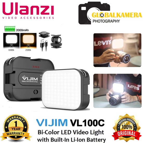 Ulanzi Vijim VL-100C Pocket LED Video Light with Built-in Battery