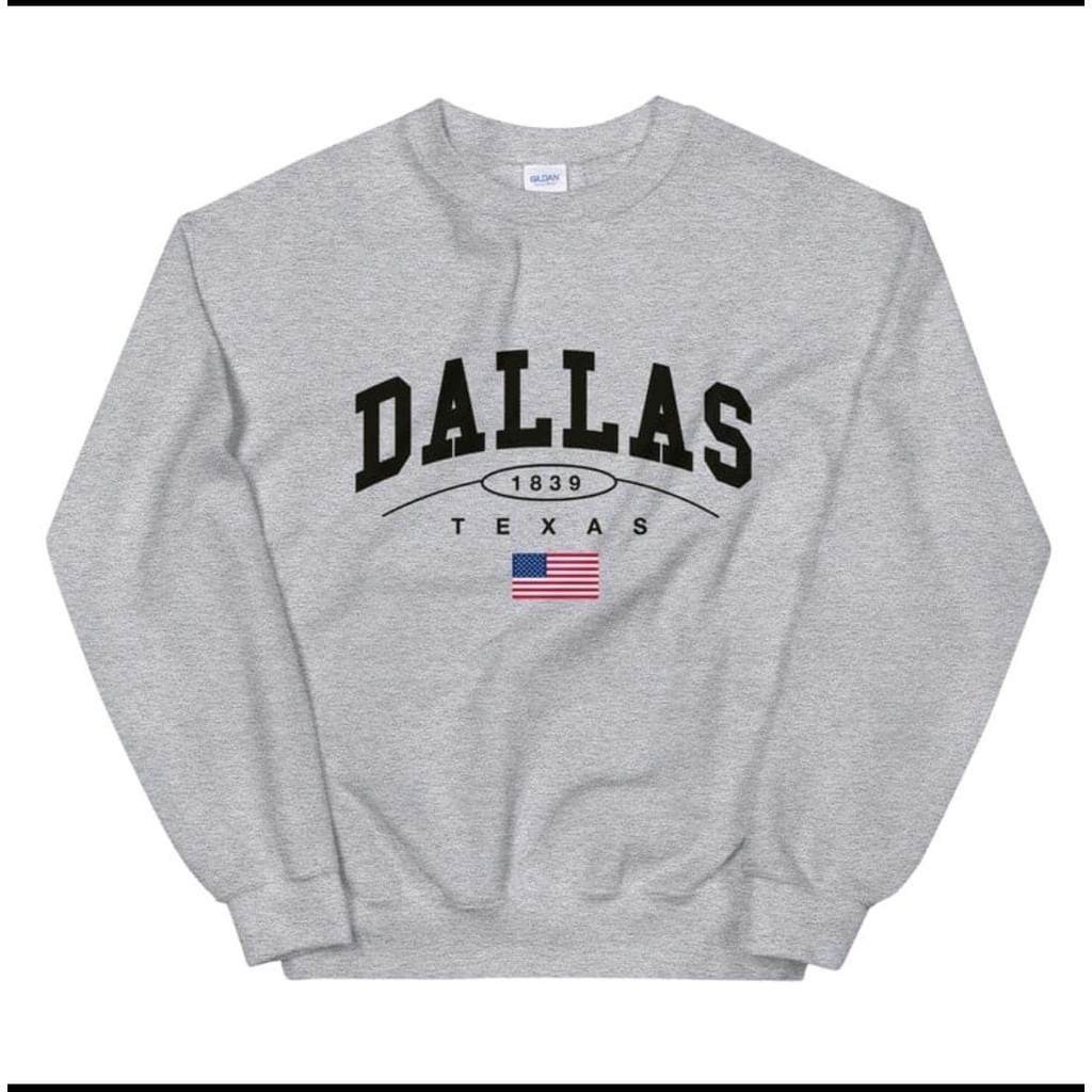 CREWNECK UNISEX OVERSIZE DALLAS TEXAS / SWEATER KEREN PREMIUM SIZE M TO XXL FLEECE TEBAL HALUS TERBARU'