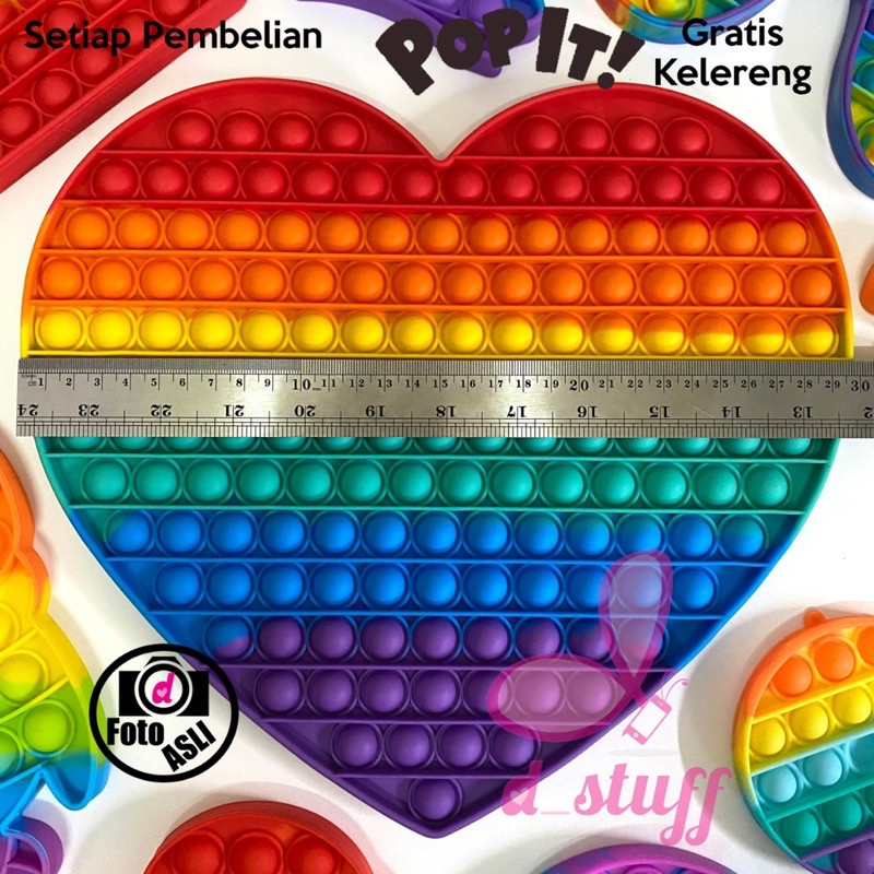 Figdet Push bubble pop it Toy mainan anak tiktok free kelereng / gundu-3