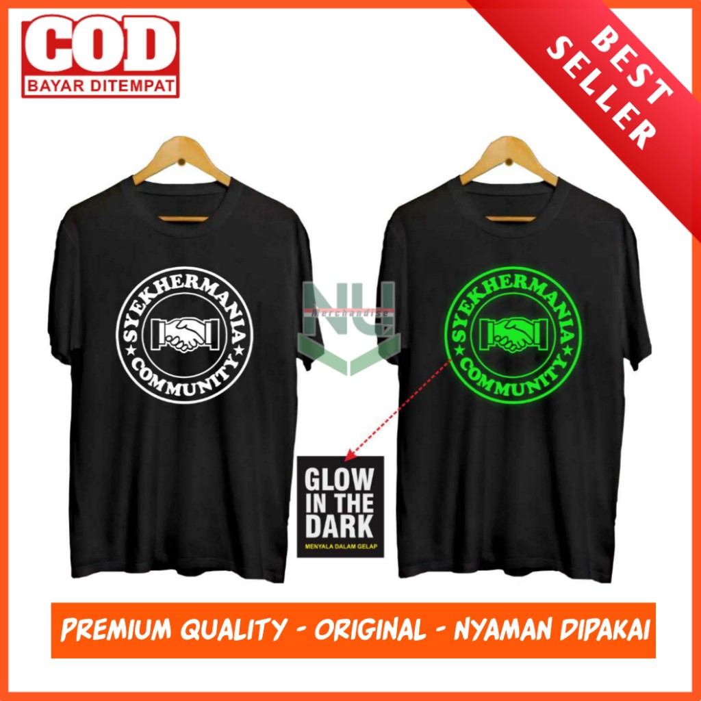 Kaos Syekhermania  Nyala Dalam Gelap / Glow In The Dark / Kaos Syekher Terbaru Murah
