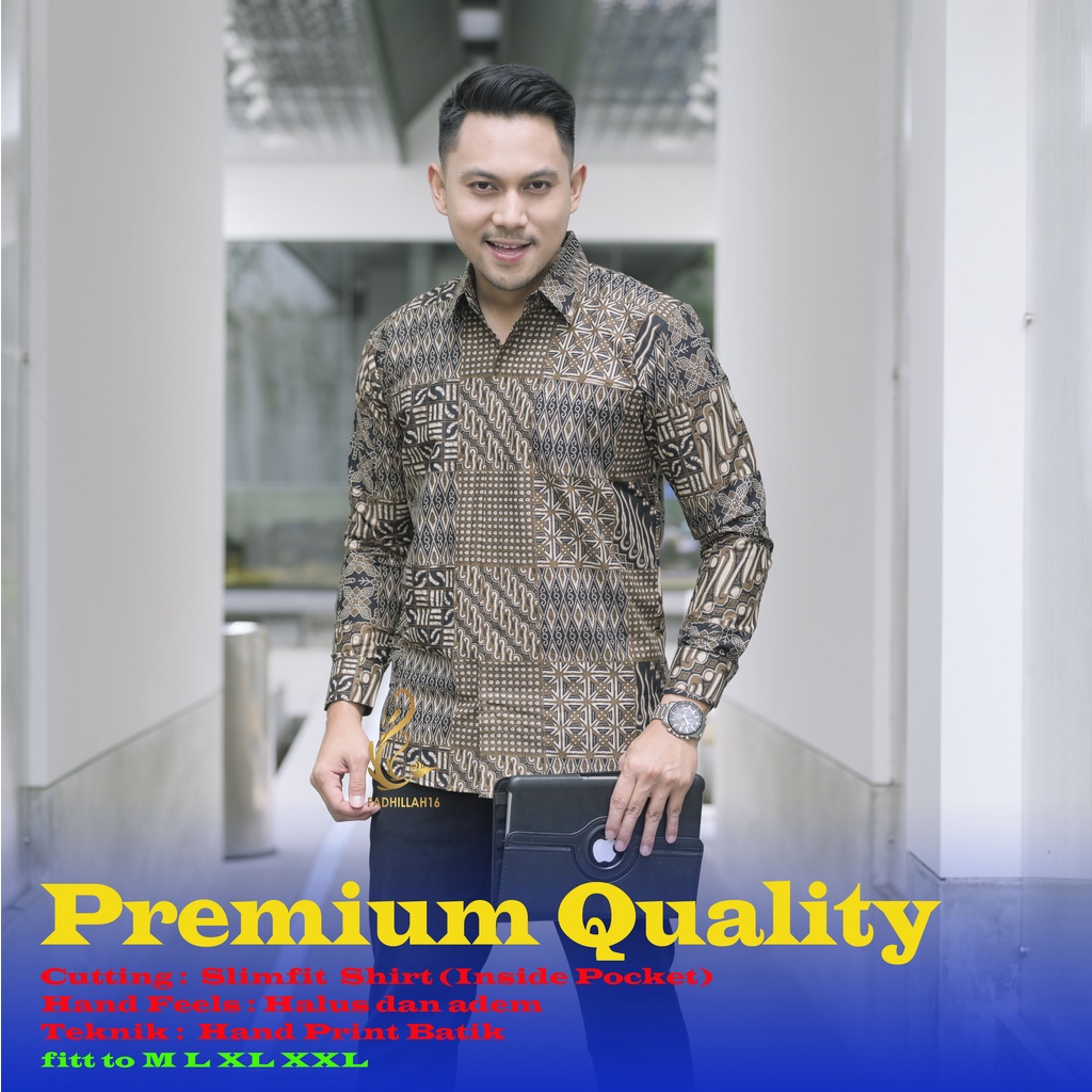 Baju Batik Pria Dewasa Mewah / Batik Modern Pria Dewasa / Batik Solo / Batik Slimfit Pria Terbaru 20