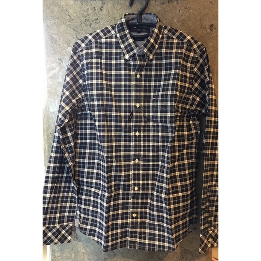 TOMMY HILFIGER Baju Kemeja Kameja Shirt Kerah Cowok Motif Kotak Kotak Lengan Panjang Pria
