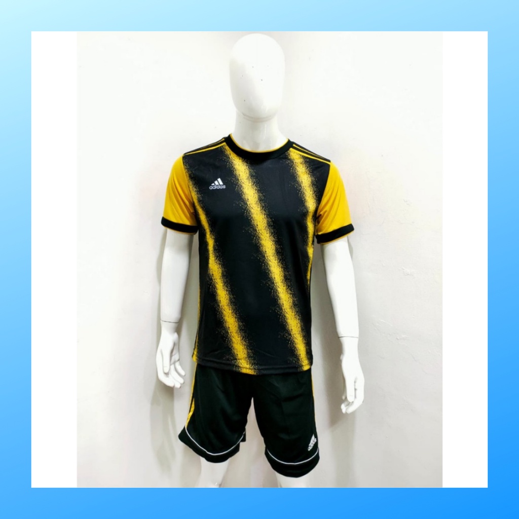 Kaos futsal pria jersey sepak bola baju dan celana setelan wanita dewasa t-shirt outfit seragam jarsey kostum olahraga pakaian apparel sport jersy soccer casual jersi suit AD160 kuning