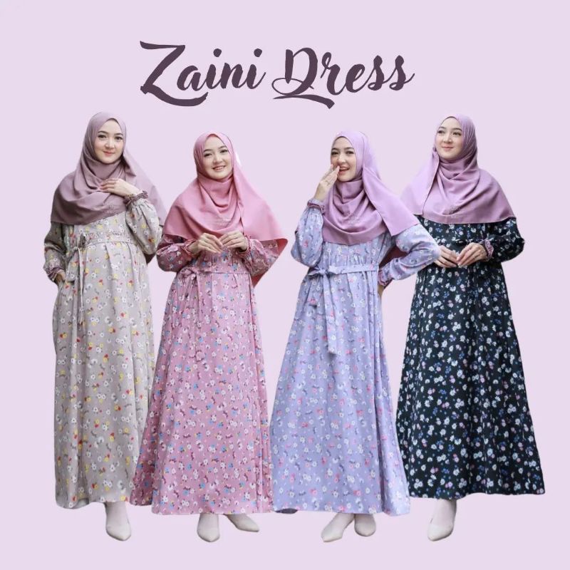 ZAINI DRESS / GAMIS ONLY / MOTIF PRINTING ABSTRAK / BY FANIA HIJAB