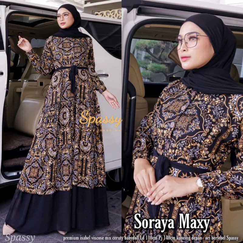Gamis Maxy Sultan Mewah Rayon Viscose Soraya