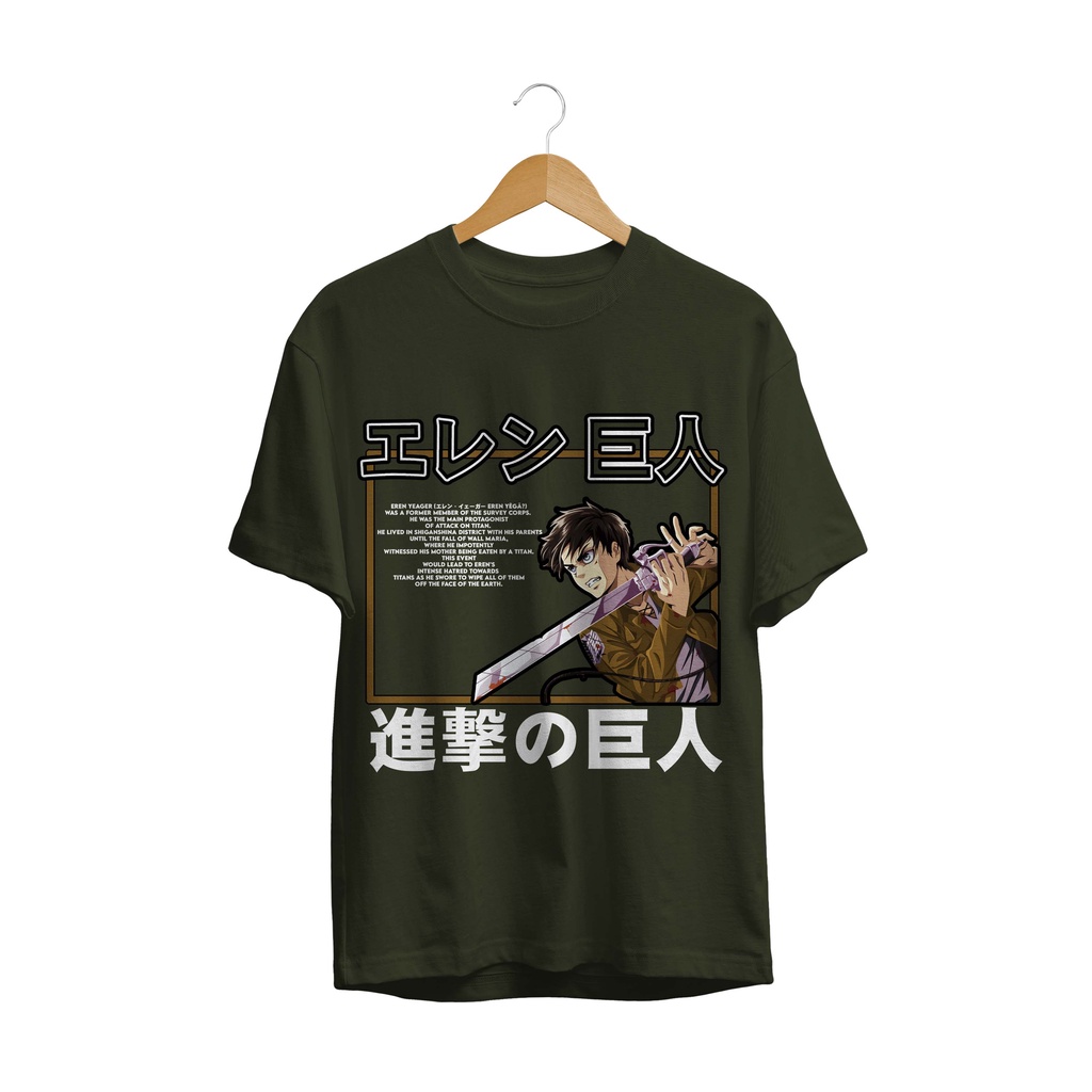 BAJU T-SHIRT KAOS EREN SWORD  ATTACK ON TITAN SNK LEGION MANGA JAPAN PREMIUM