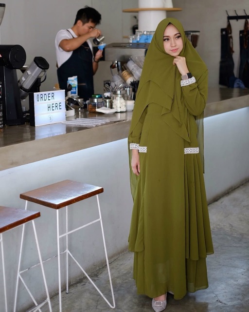 Gamis Busui Tazkia Syari Set Original By Fazle Collection