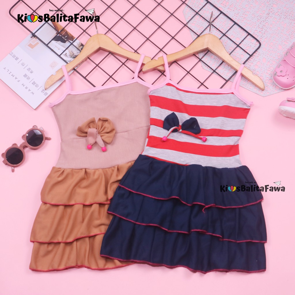 Dress Valerie uk 3-4 Tahun / Dres Anak Perempuan Murah Motif Lucu Bahan Adem Baju Cewek Flower Polos