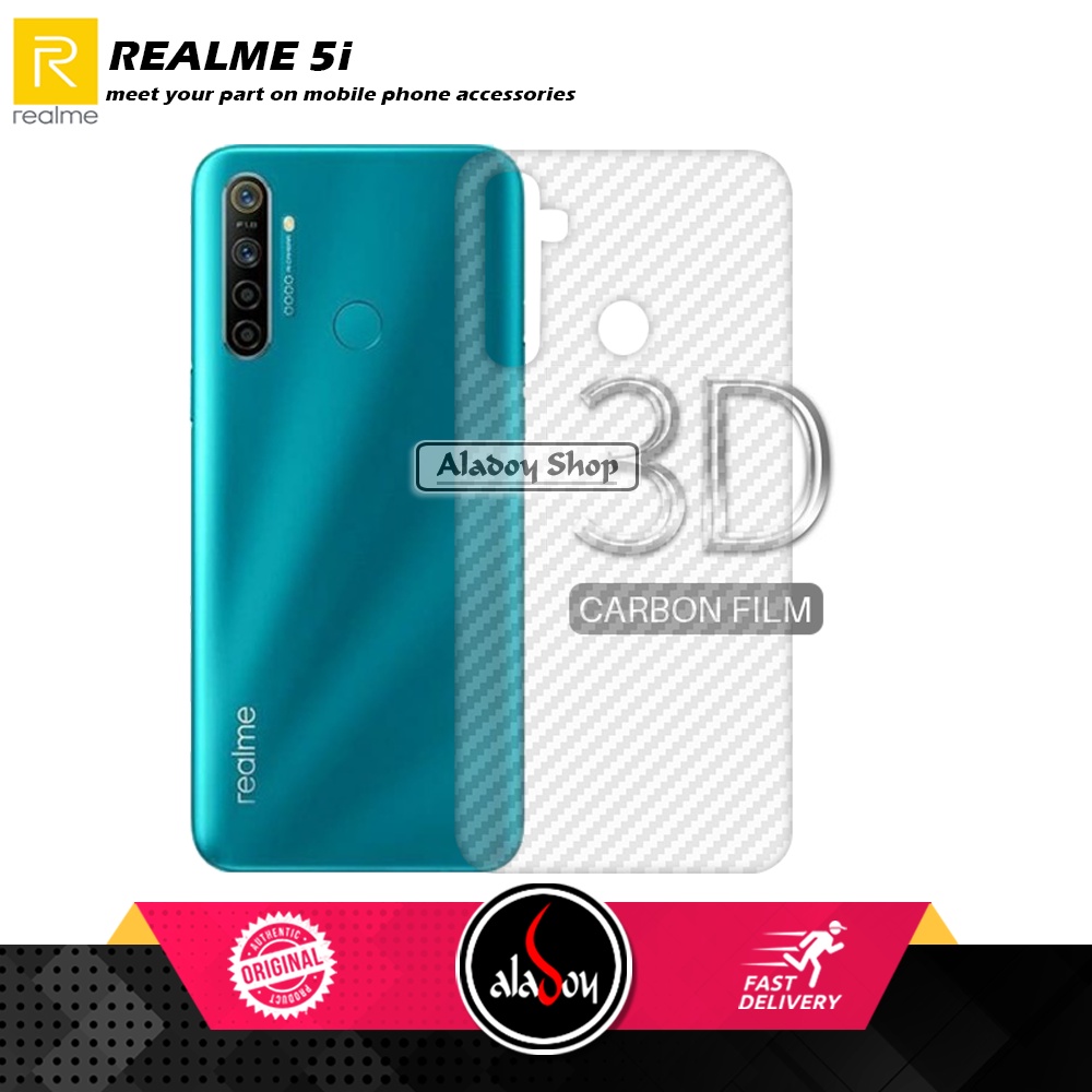 Case REALME 5i Armor Fusion Transparent Casing Free Skin Carbon 3D