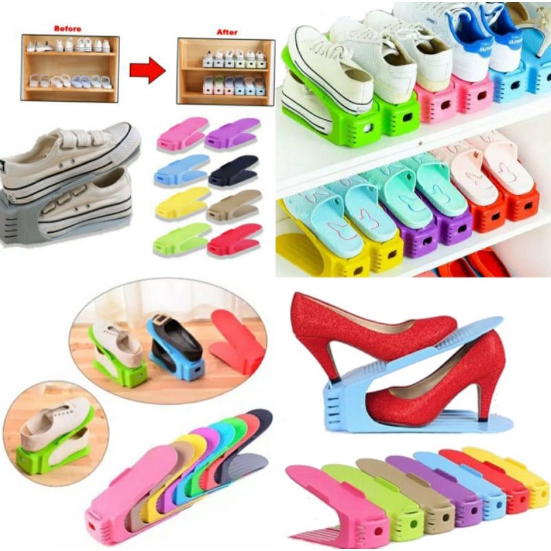 TATAKAN SEPATU SHOES ORGANIZER DOUBLE LAYER 2 TINGKAT TEMPAT SEPATU