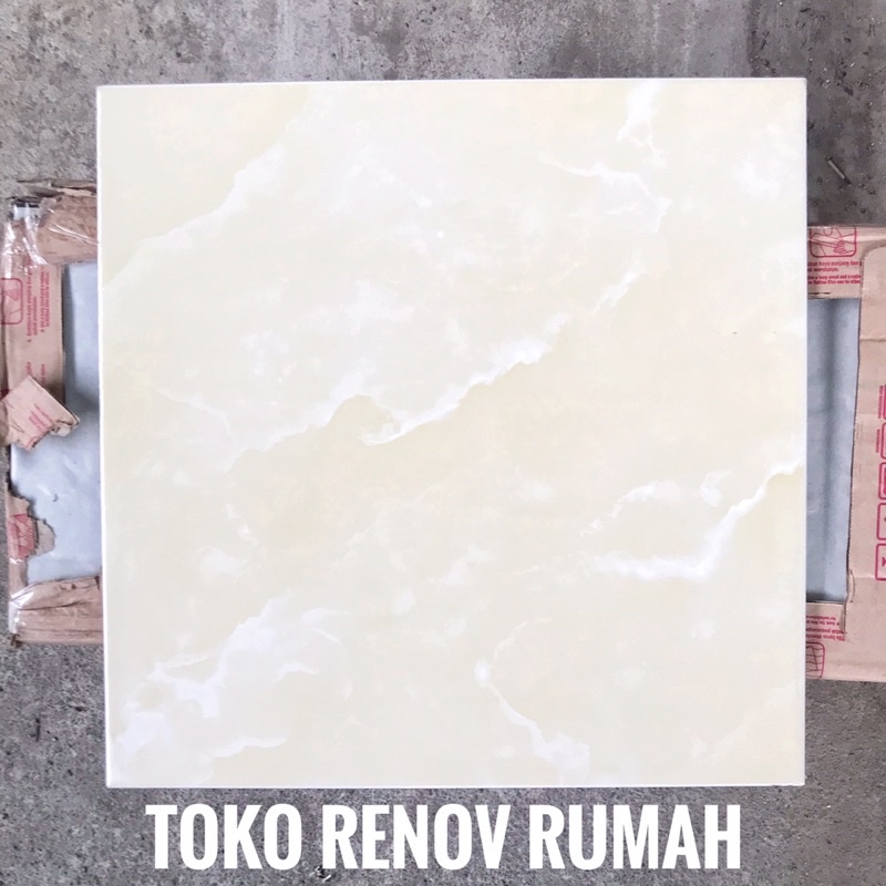 keramik lantai 40x40 cream motif (glossy)/ keramik motif marmer/ keramik ruangan/ keramik teras/ ker