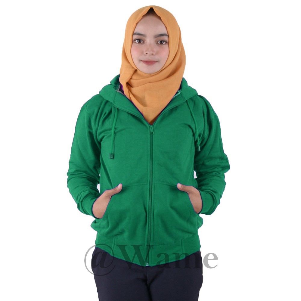 Jaket zipper polos hoodie M,L,XL,XXL pria wanita marun wame-TOSKA