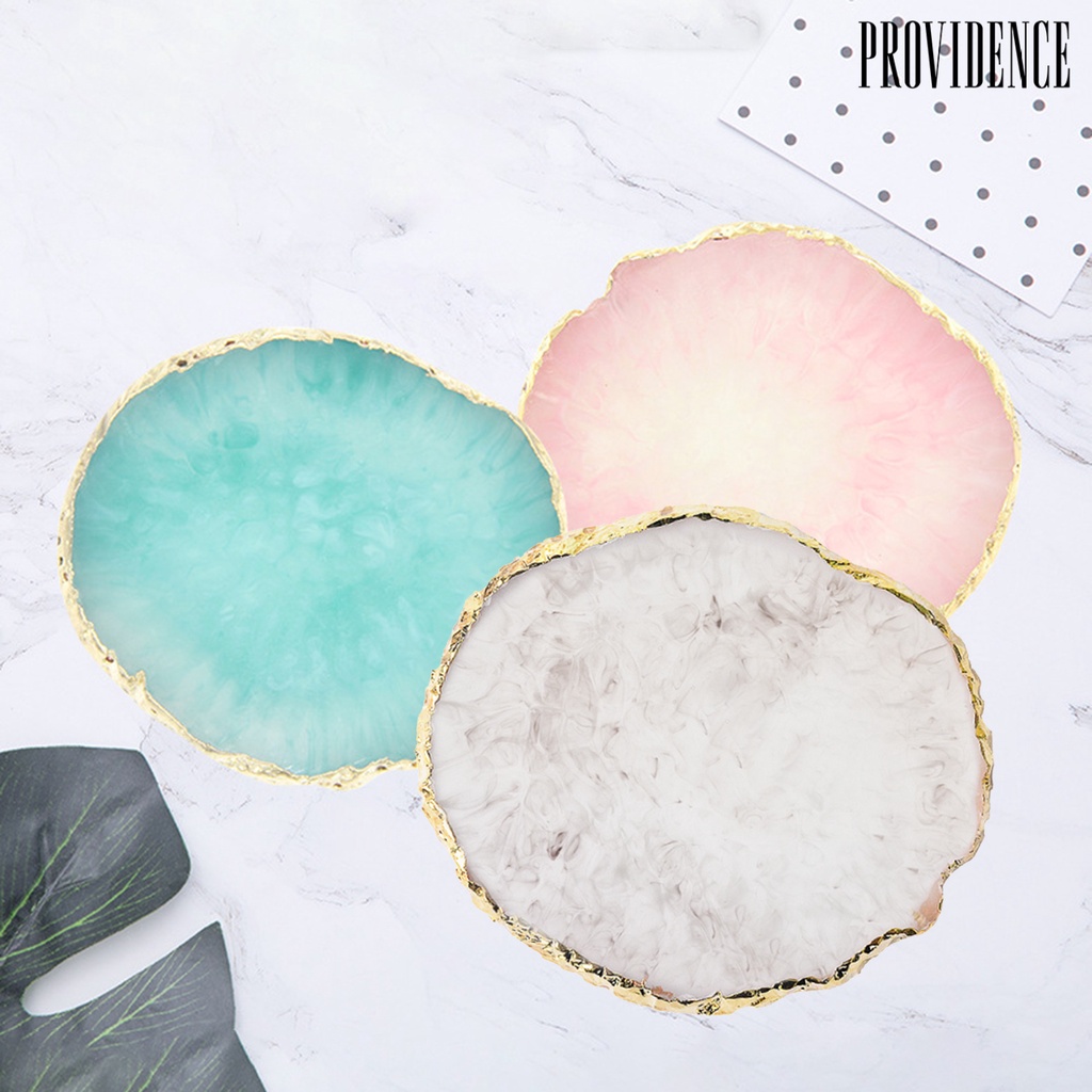 Providence Creative Golden Edge Resin Nail Color Palette Mixing Drawing Paint Manicure Display Holder for DIY