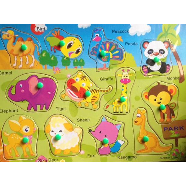 

14.84Ftgrdujh- Puzzle Kayu Kebun Binatang Wood Knop. Mainan Edukasi Anak Edukatif -Toko-Boneka.