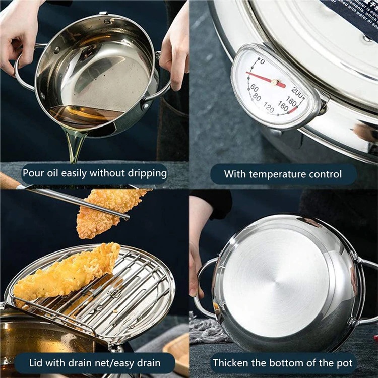 LMETJMA Panci Masak Japanese Deep Frying Pot 3.4L