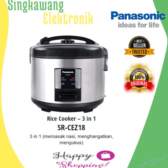 Rice Cooker 3 In 1 Panasonic 1.8 Liter Sr-Cez18 Q8Gsrudfl2