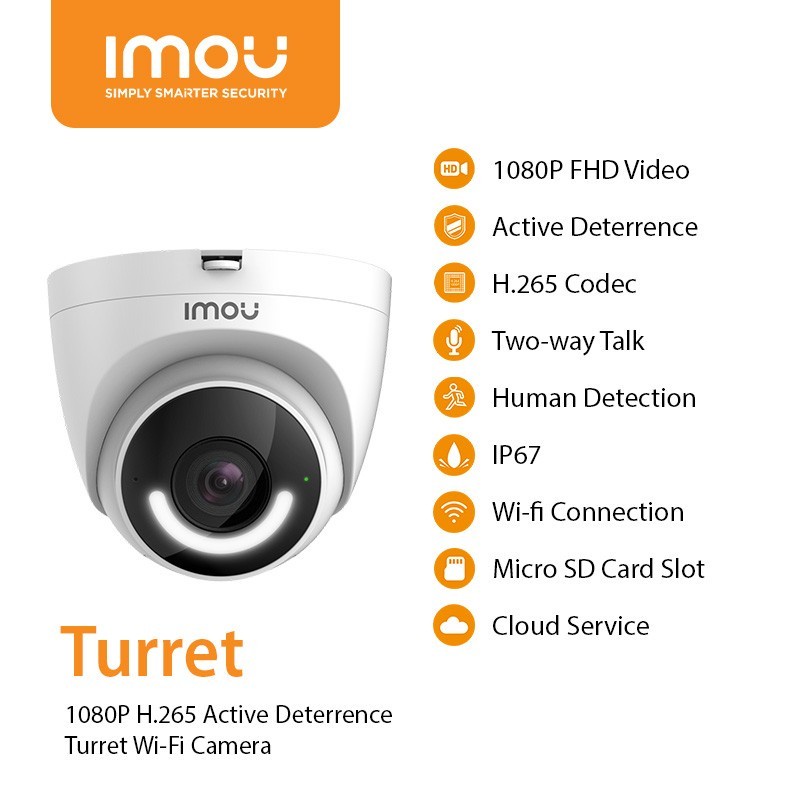 Imou Turret Indoor/Outdoor Wireless IP Camera IP67 Weatherproof CCTV