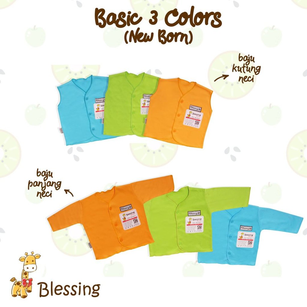 BAJU KUTUNG DAN PANJANG BLESSING POLOS / ATASAN BAYI