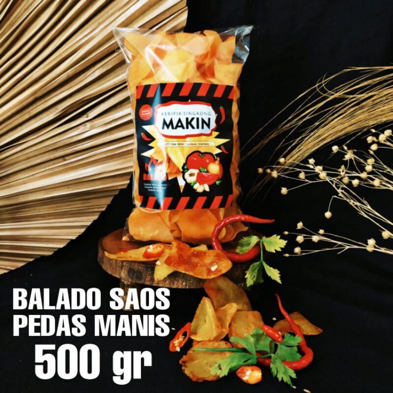 

KERIPIK SINGKONG (500gr) CEMILAN OLEH-OLEH SNACK BALADO PEDAS MANIS KUDAPAN CAMILAN MAKANAN ENAK