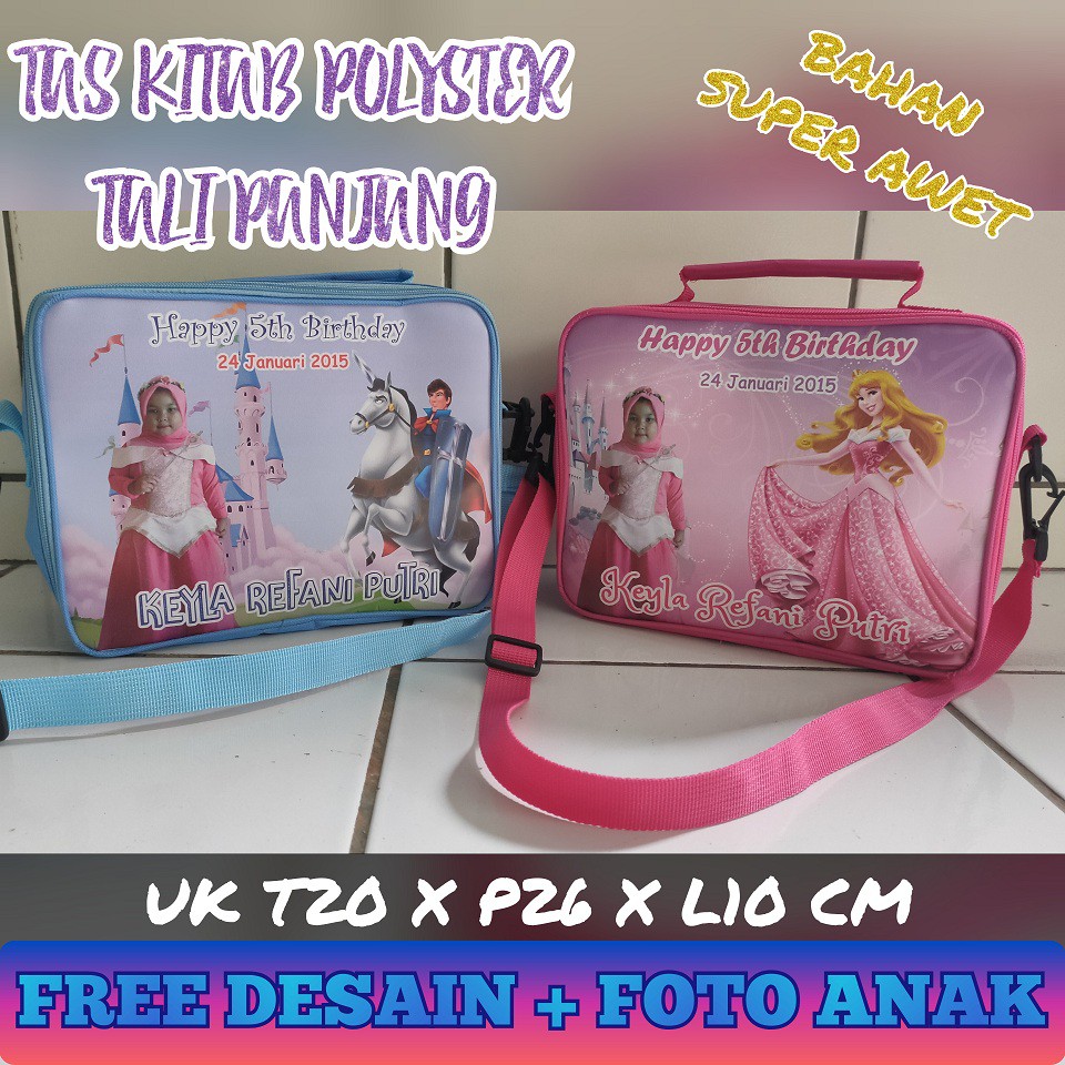 

tas ultah / tas ulang tahun / tas souvenir / tema princes ( TALI BISA DI LEPAS FREE NAMA + FREE DESIGN ) tas ulang tahun bingkisan snack