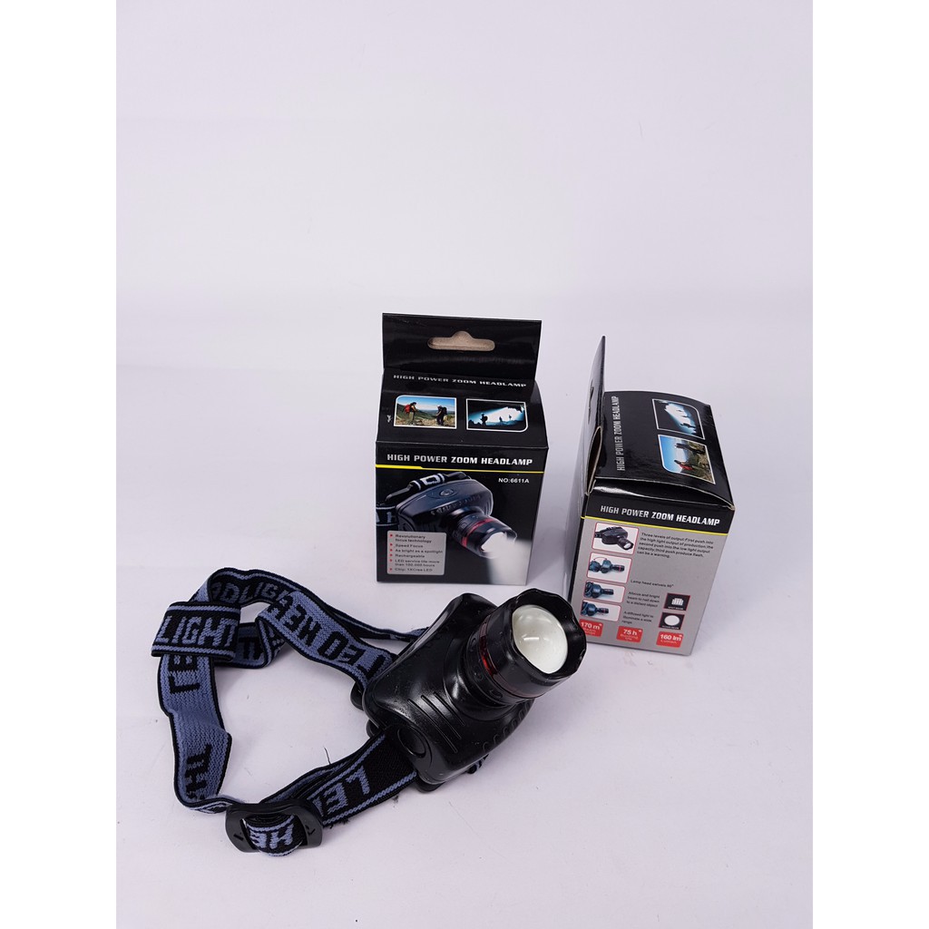 【COD】 Head Lamp Power Zoom - Senter Kepala HeadLamp - 3 Mode Three Modes