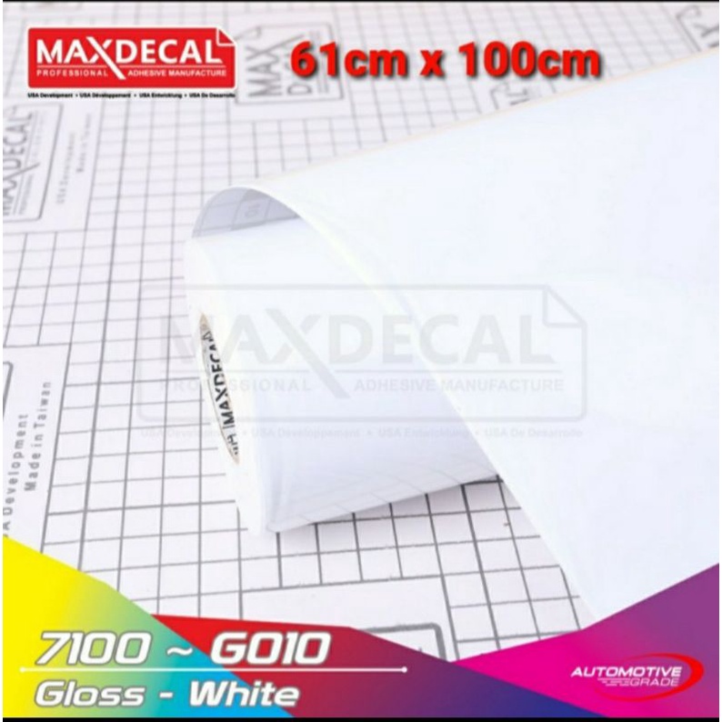 Sticker Stiker Skotlet Maxdecal Max Decal lebar 60cm Putih Glossy 7100 G010 Gloss White