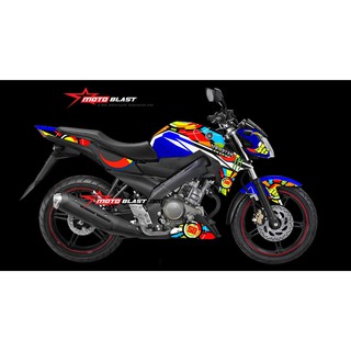 Decal Stiker Yamaha Vixion Advance Blue R1m Wsbk Monster Shopee