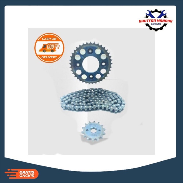 GIR GEAR SET PAKET SUPRA X 125 HELM IN RANTAI TEBAL 428 DEPAN 14 BELAKANG 37 KUALITAS TDR BAYAR DI T