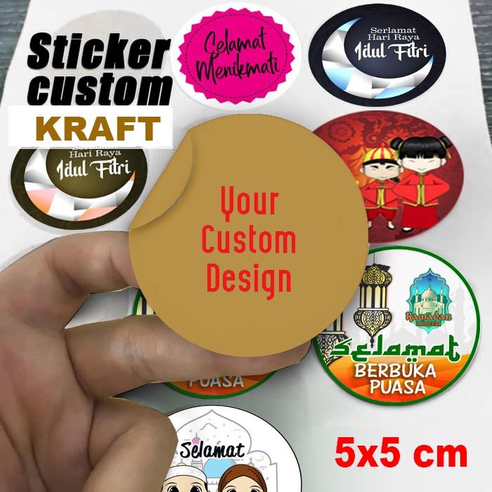 

Stiker Label Kraft Coklat D: 5 cm (54 pcs)
