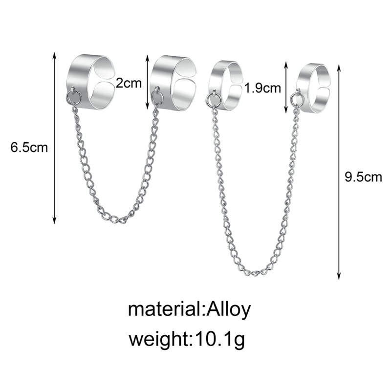 Fancyqube Cincin Model Rantai Silang Adjustable Gaya Punk Hip Hop Untuk Pria Dan Wanita