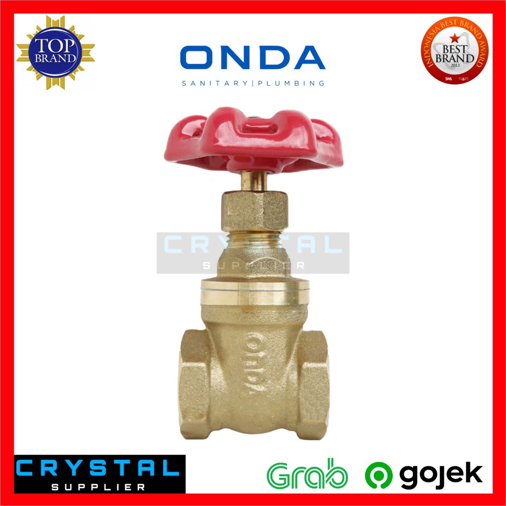 STOP KRAN PUTAR ONDA 3" inch Kuningan / Gate Valve Brass / Keran Air