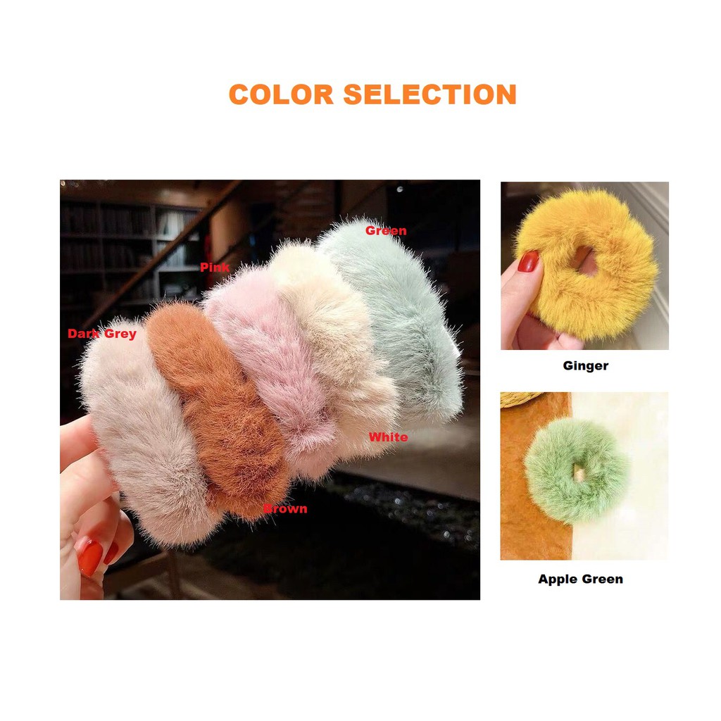 Ennwen Ik19 Ikat Rambut korea Ponytail Donat Pompom-1