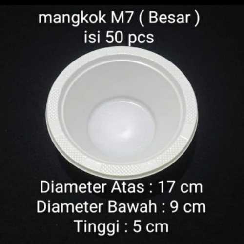Mangkok Plastik MK 7 BESAR Sekali Pakai 50 pcs