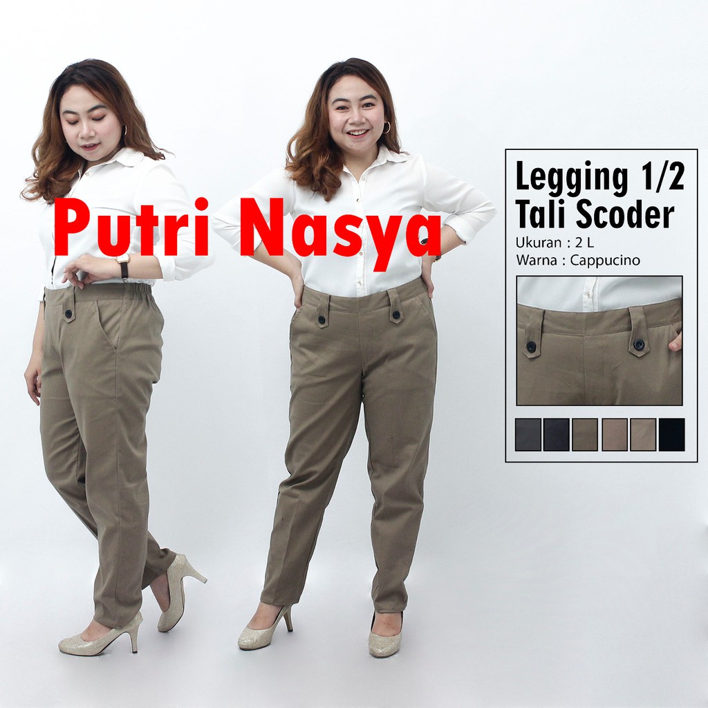 Celana jumbo kantor legging 1/2 tali scoder / celana big size / celana formal / celana wanita jumbo