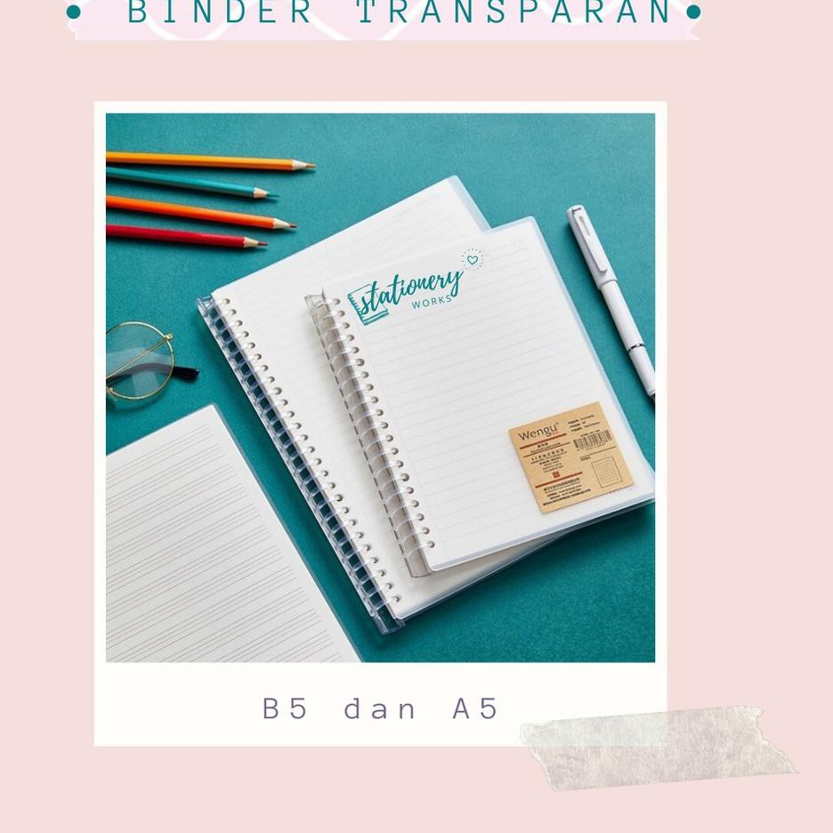 

Recomended.. Binder A5 B5 clear/transparan dan pastel polos motif (kokuyo muji style) - notebook rin