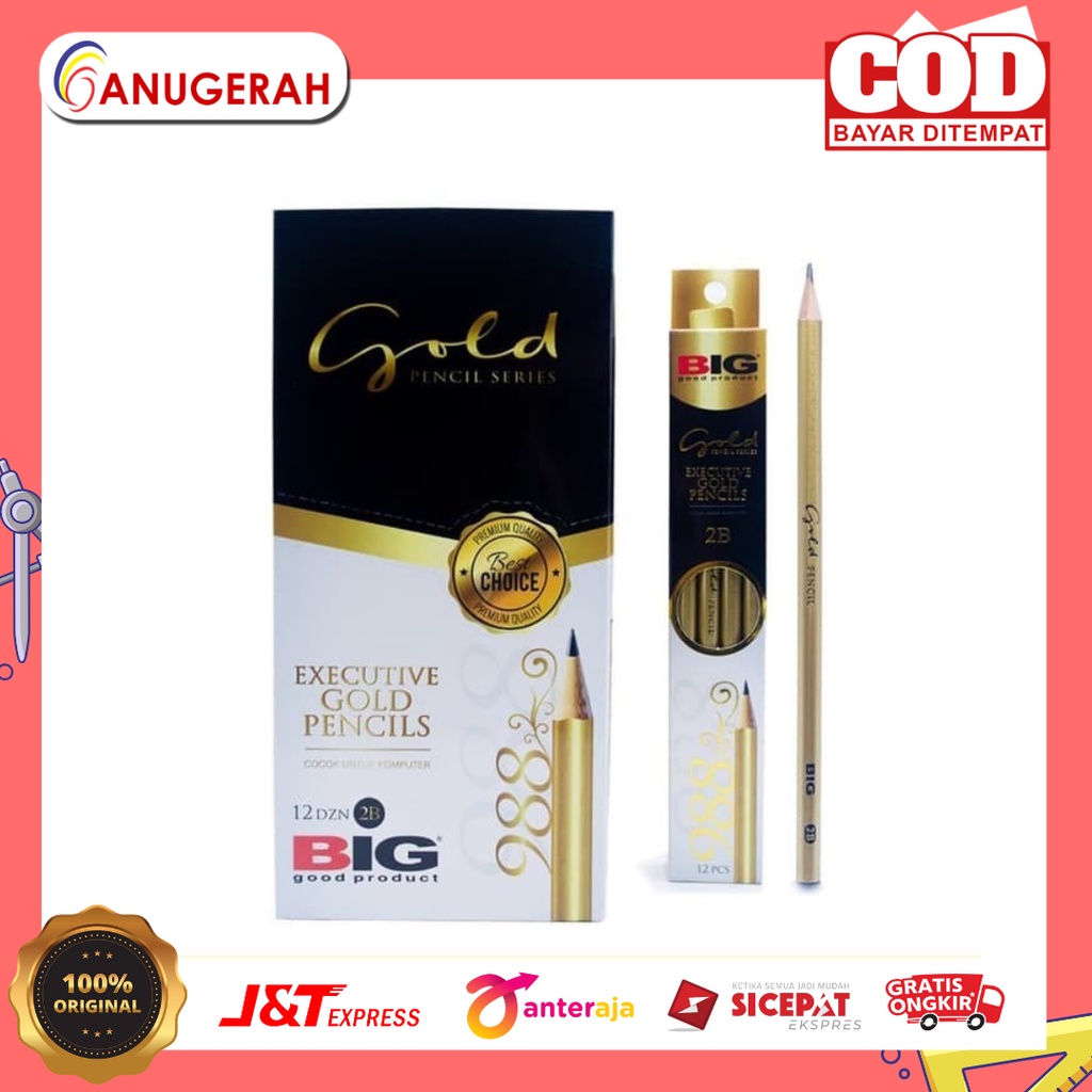 

BIG 988 GOLD PENSIL 2B (PACK)