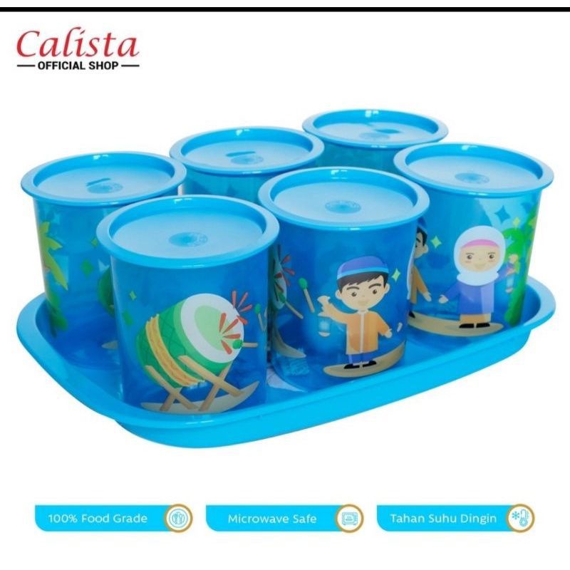 PROMO NEW TOPLES LEBARAN + NAMPAN SET / TOPLES TOBAKI NAMPAN SET / Toples 6 in 1 Set Nampan / Toples Plastik Murah