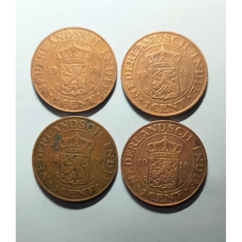 UANG KUNO / KOIN KUNO / KOIN BENGGOL 1 CENT NEDERLANDSCH INDIE TAHUN1919